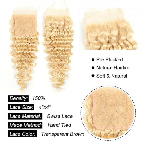 4x4 5x5 6x6 613# Virgin Hair Deep Wave Transparent Lace Closure | Human Hair Wig | Lace Front